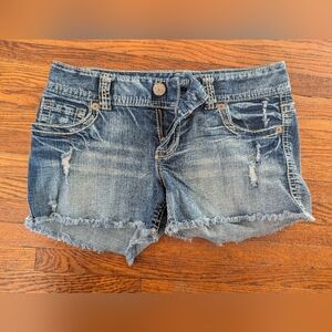 Maurices Blue Distressed Jean Shorts